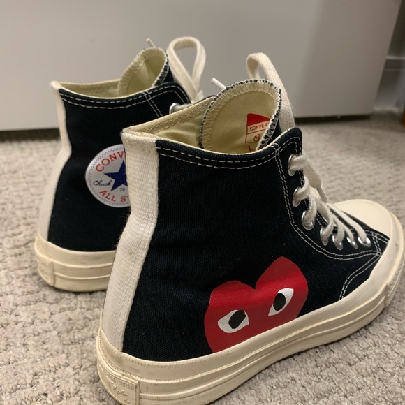 Comme Des Garcons Black Converse All Start Hi ‘Play - Picture 5 of 6